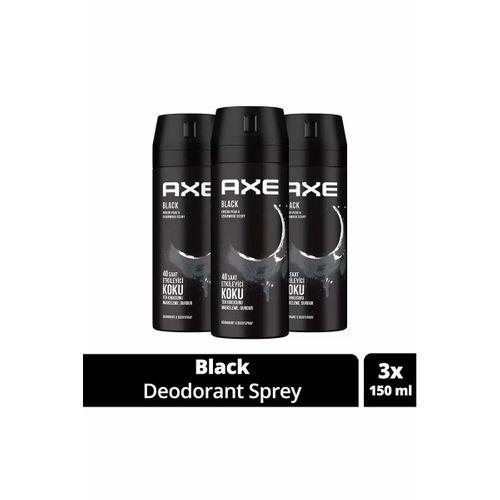 3 Adet Axe Erkek Deodorant & Bodyspray Black 48 Saat Etkileyici Koku Vücut Spreyi 150 ml