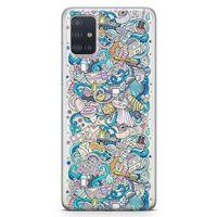 Samsung Galaxy A51 Kılıf Doodle Banyo Aksesuarları Arka Kapak Koruma Desenli Full Koruyucu