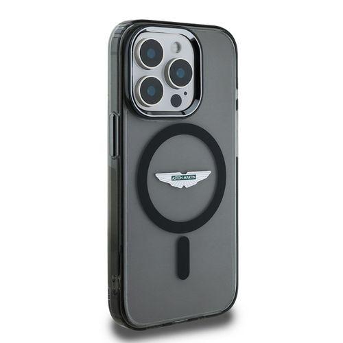 Apple iPhone 15 Pro Max Kılıf Aston Martin Orjinal Lisanslı M-safe Şarj Özellikli IML Baskı Logolu Metal Düğmeli Kapak