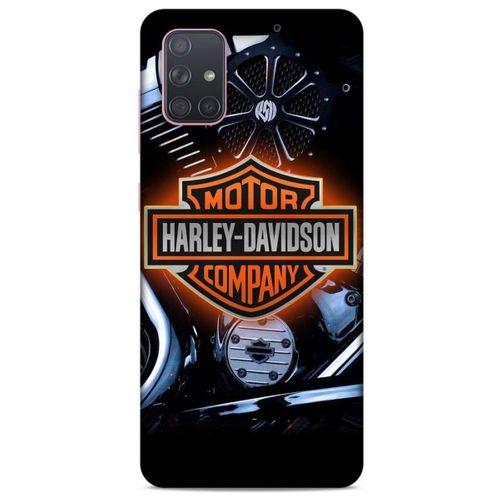Samsung Galaxy A71 Uyumlu Kılıf Motorsiklet (13) Silikon Kap Harley Davidson