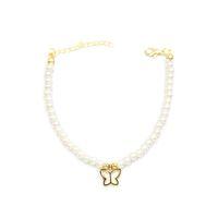 Kelebek İnci Bileklik - Altın