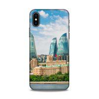 Apple Iphone X Uyumlu Kılıf Azarbaijan (4) Koruma Kılıfı Alev Kuleleri