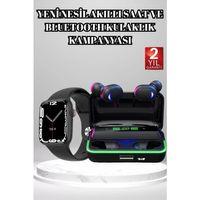 Ucuz Ve Kaliteli Kulaklıklı Saat Seti Bluetooth Bağlantılı Akıllı Saat Ve Kulaklık