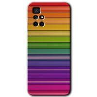 Redmi 10 Kılıf HD Desen Baskılı Arka Kapak - Colorful Lines + Kırılmaz Cam
