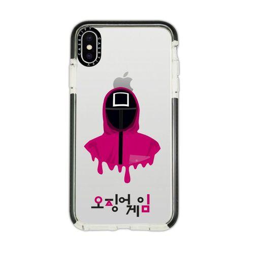 iPhone Xs Max Casetify Squid Game Desenli Anti Shock Premium Silikonlu Siyah Kenar Detaylı Telefon K