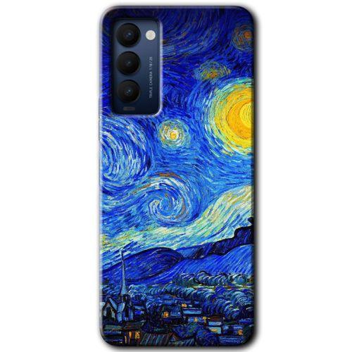 Tecno Camon 18 HD Baskılı Kılıf + 9D Tam Ekran Koruyucu - Starry Night