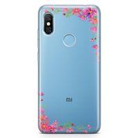Xiaomi Redmi Note 6 Pro Kılıf Akdeniz Çiçekleri Arka Kapak Koruma Desenli Full Koruyucu