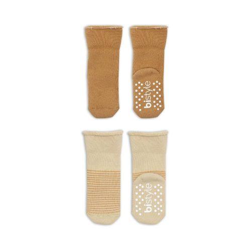 Bistyle Bistyle Çemberli Kaymaz Havlu Soket Çorap 2'Li BS10503 Bej-Hardal