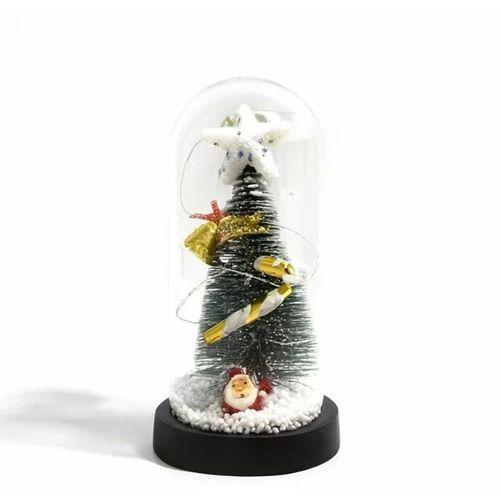 Yılbaşı Temalı Işıklı  Dekoratif Cam Fanus Alk5077