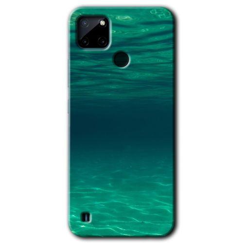 BeRa Aksesuar Realme C21 Kılıf Baskılı Kapak - Derin Deniz +Tam Kaplayan Mat Seramik