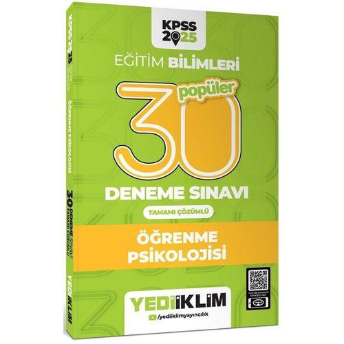 2025 KPSS Eğitim Bilimleri Öğrenme Psikolojisi Popüler Tamamı Çözümlü 30 Deneme Sınavı Yediiklim Yayınları