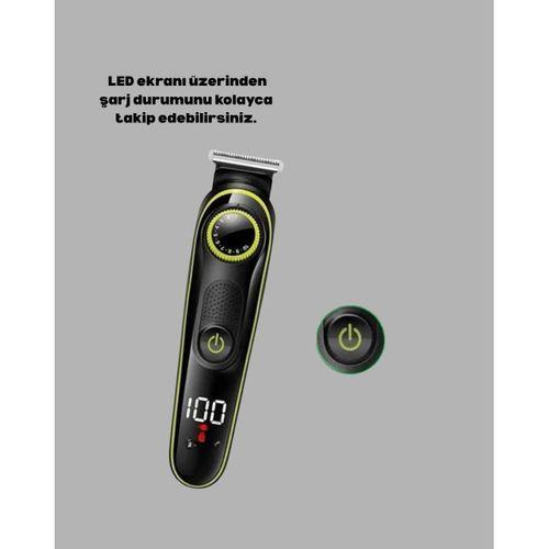 5’i 1 Arada Şarjlı Tıraş Makinesi – Paslanmaz Çelik Başlıklı, Yüz Ve Vücut Bakım Cihazı