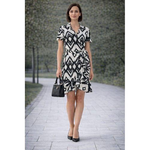 ALEXANDERGARDI Yaka Detaylı Kuşaklı Volanlı Elbise