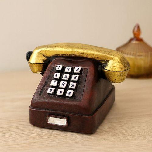 Ankesörlü Telefon Dekoratif Biblo - Reçine 9.5x9.5 cm