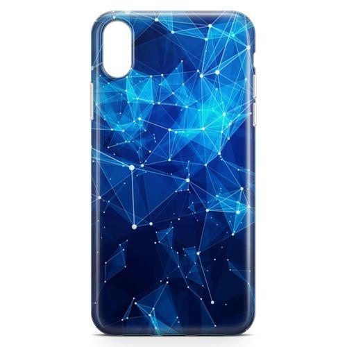 Apple iPhone XR Kılıf Mavi Ağ Güvenliği Arka Kapak Koruma Desenli Full Koruyucu