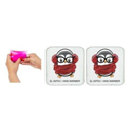 2 Adet Atkılı Penguen Cep Sobası,El Isıtıcı,Sıcak Su Torbası Pvc  10X9,5Cm