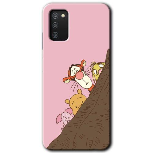 MRCİLETİSİM Samsung Galaxy A02s Kılıf Baskılı Kapak - Winnie the Pooh + 5D Tam Kaplayan Cam