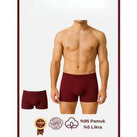 Pamuklu Düz Bordo Renk Erkek Boxer