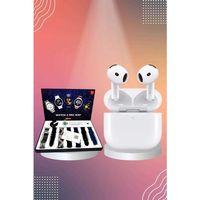 3.nesil Tws Bluetooth Kulaklık Bluetooth Bağlantılı Akıllı Saat Amoled Ekran Plastik Hasır Kordon