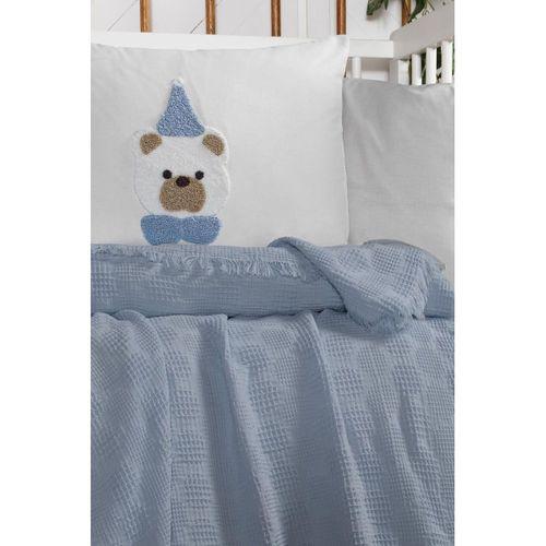 Kanz Kanz Bebek Waffle Müslin Nakışlı Pike Knz-021 Teddy