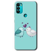 MRCİLETİSİM General Mobile GM 21 Plus Kılıf HD Desen Baskılı Arka Kapak + Temperli Cam - Mutlu Kuşlar