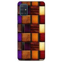 Samsung Galaxy A51 Kılıf Patchwork (44) Tough Armor Kılıf Mor Kahve