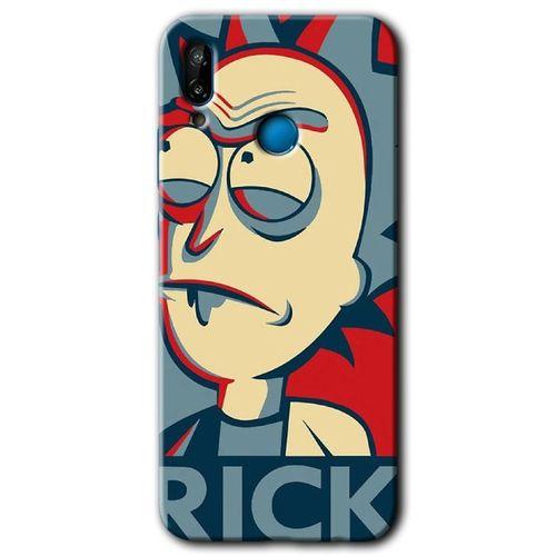 Huawei P20 Lite Kılıf Baskılı Kapak - Rick News + 5D Tam Kaplayan Cam