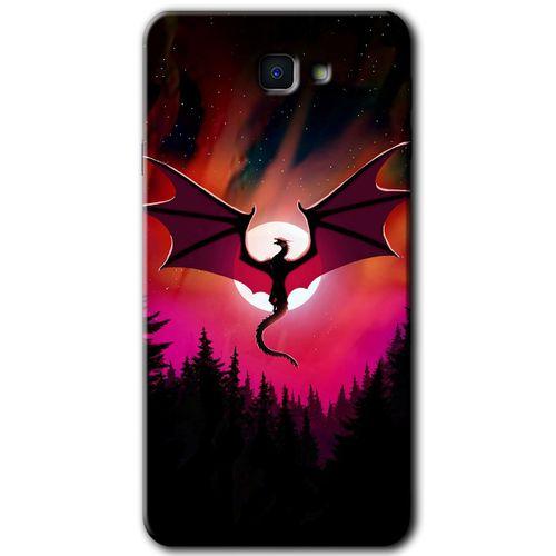 Potkal Hediye Fabrikası Samsung Galaxy J7 Prime 2 HD Baskılı Kılıf + 9D Tam Ekran Koruyucu - Dragon Night
