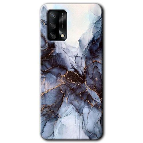 Oppo A74 Kılıf HD Desen Baskılı Arka Kapak + Temperli Cam - Otantik Mermer