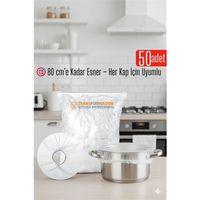 50'li Tencere Bonesi - 80 cm Esnek Streç Kapak Seti, Gıda Koruma İçin