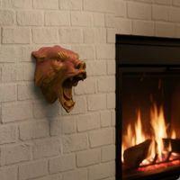 Gold Kırmızı Jaguar Duvar Dekoru Asılabilir Hediyelik 3d Heykel 20x16 Cm