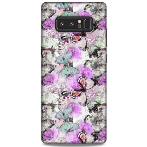 Samsung Galaxy Note 8 Kılıf Kelebek Etkisi (15) Antişok Kılıf Mor Beyaz