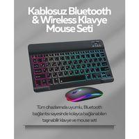Tüm Cihazlarla Uyumlu Rgb Işıklı Kablosuz Klavye Ve Mouse Seti