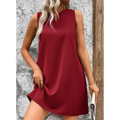 Kadın Askılı V Yakalı Geniş Kesim Detaylı Kısa Janjan Krep Elbise