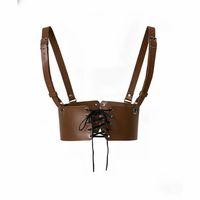 Kahverengi Deri Kadın Elbise Kemeri, Omuzdan Askılı Elbise Kemeri