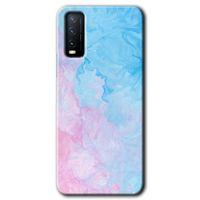 Vivo Y20s Kılıf HD Desen Baskılı Arka Kapak - Blue Art + Kırılmaz Cam
