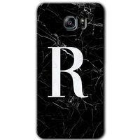 Potkal Hediye Fabrikası Samsung Galaxy Note 5 Kılıf HD Desen Baskılı Arka Kapak - Siyah Mermer Desenli R Harfi