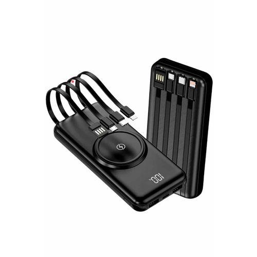 Kablosuz Çoklu Şarj Girişli 10.000 Mah Kablolu Powerbank Taşınabilir