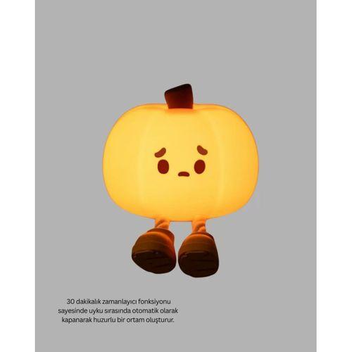 Şarjlı Pumpkin Led Masa Lambası Zamanlayıcılı Dokunmatik