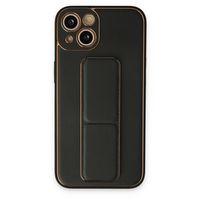 Newface iPhone 14 Kılıf Coco Deri Standlı Kapak - Siyah
