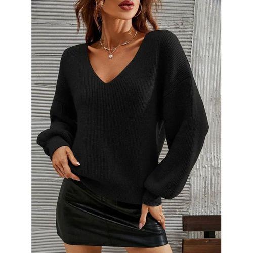 Kadın Uzun Kollu V Yakalı Triko Bluz