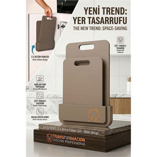 2 li Kesim Panosu Stantlı Yapışkanlı Kesim Tahtası LATTE Mikko Design 720998