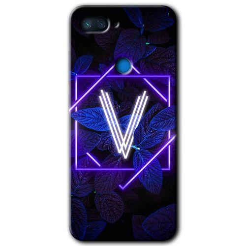 Xiaomi Mi 8 Lite HD Baskılı Kılıf + 9D Tam Ekran Koruyucu - Dark Neon Yaprak V Harfi