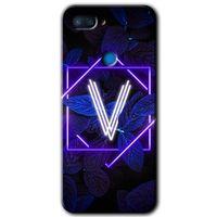 Xiaomi Mi 8 Lite HD Baskılı Kılıf + 9D Tam Ekran Koruyucu - Dark Neon Yaprak V Harfi