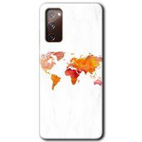 Samsung Galaxy S20 FE HD Baskılı Kılıf + 9D Tam Ekran Koruyucu - Dünya Haritası