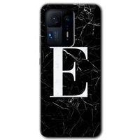Xiaomi Mi Mix 4 HD Baskılı Kılıf + 9D Tam Ekran Koruyucu - Siyah Mermer Desenli E Harfi
