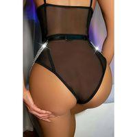 Zincirlİ Siyah Deri Bel Kemer Harness