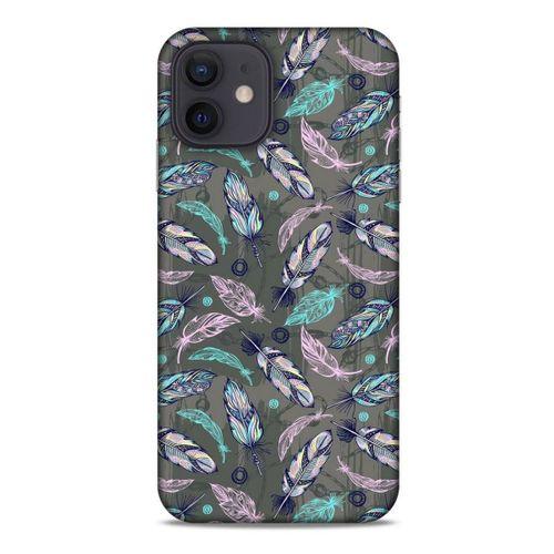 Apple iPhone 12 Kılıf Desenli Özel Seri Tüyler (6) Silikon Kılıf