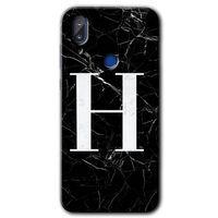 Vestel E5 HD Baskılı Kılıf + 9D Tam Ekran Koruyucu - Siyah Mermer Desenli H Harfi