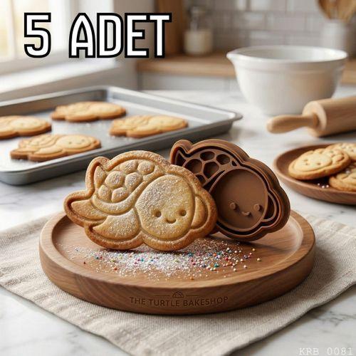 5Li Sevimli Deniz Kaplumbağası Hamur Şekillendirici Kurabiye Ve Oyun Hamuru Kalıbı 9 cm
